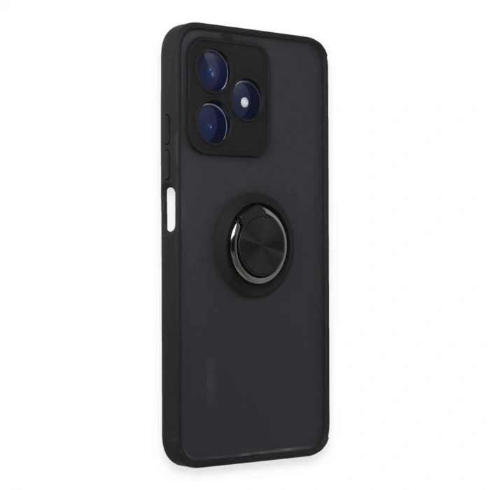 Realme C53 Kılıf Montreal Yüzüklü  Kapak - Siyah