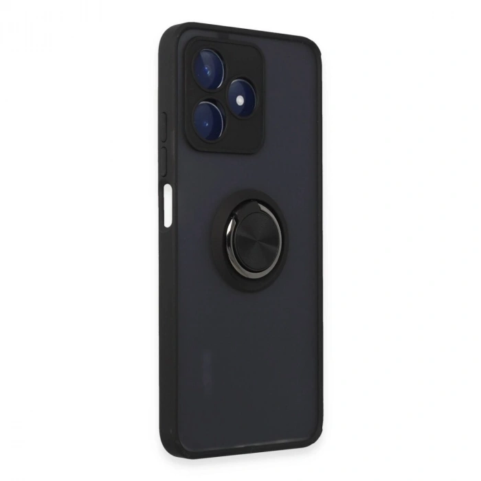 Realme C53 Kılıf Montreal Yüzüklü  Kapak - Siyah