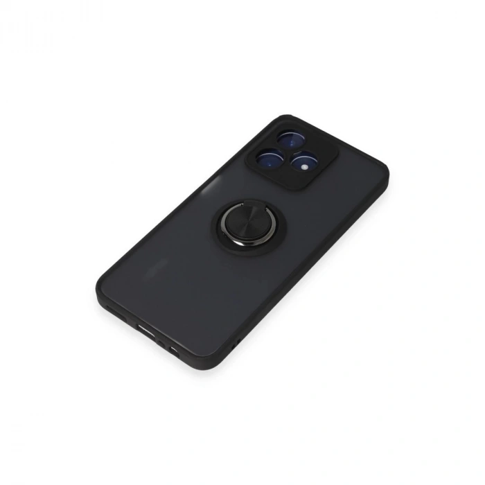 Realme C53 Kılıf Montreal Yüzüklü  Kapak - Siyah