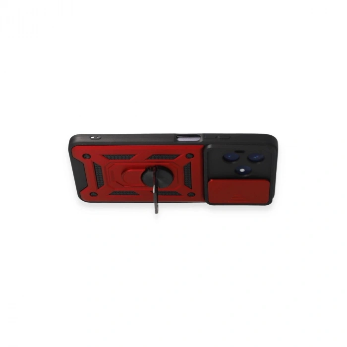 Realme C53 Kılıf Pars Lens Yüzüklü  - Kırmızı