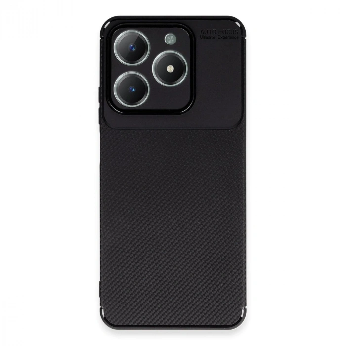 Realme C61 Kılıf Auto Fus Karbon Kapak - Siyah