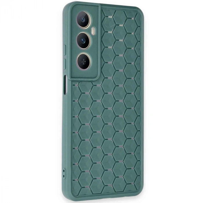 Realme C65 Kılıf Petek  Kapak - Koyu Yeşil