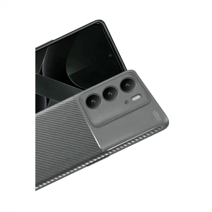 Realme C75 4g Auto Fus Karbon Kapak - Gri