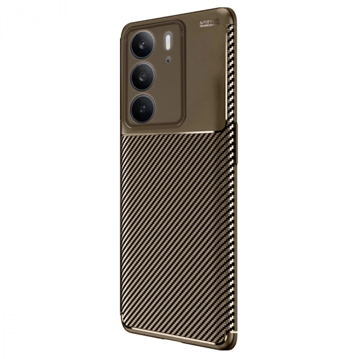 Realme C75 4g Auto Fus Karbon Kapak - Kahverengi