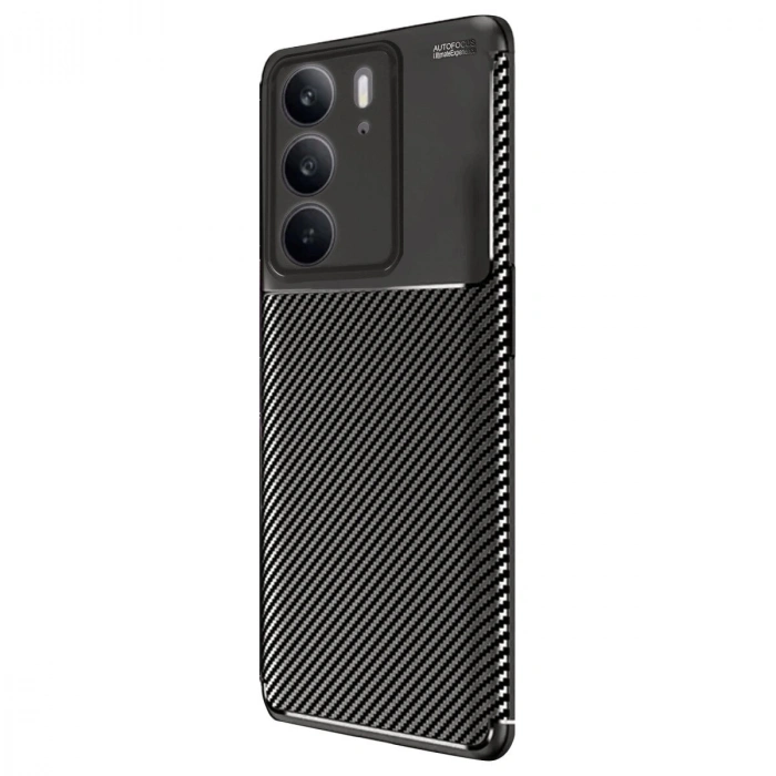 Realme C75 4g Auto Fus Karbon Kapak - Siyah