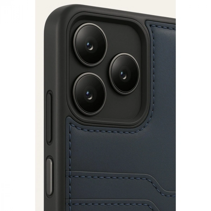 Realme Note 50 4g Kılıf Sara Kartvizitli Deri Kılıf - Lacivert