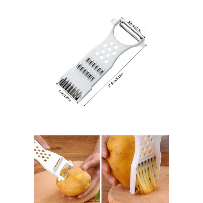 Rende Soyacak 5 Fonksiyonlu Sebze Meyve Soyucu Patates Havuç Salatalık Zencefil Doğrayıcı (74)