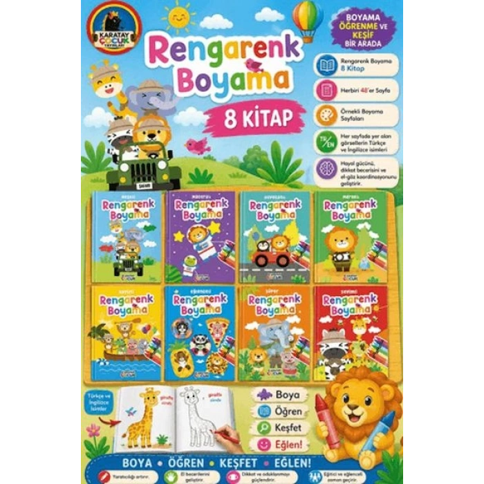 Rengarenk Boyama (8 Kitap)