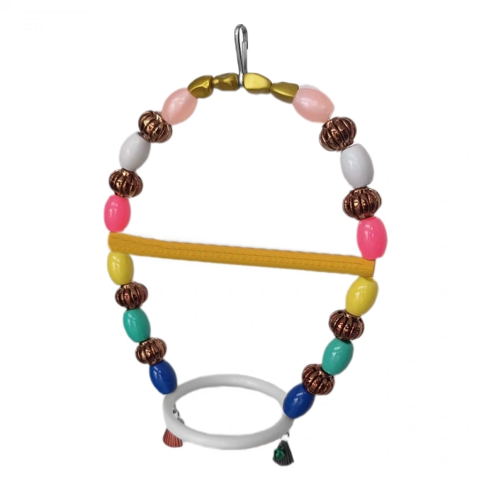 Renkli Boncuklu Oval Hlı Papağan Salıncağı 15 cm-23 cm
