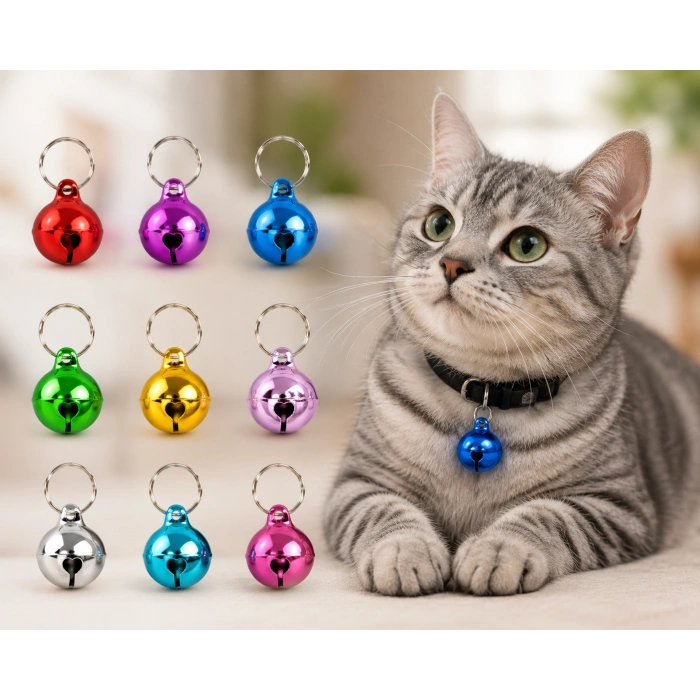 Renkli Metal Kedi ve Köpek Tasma Çanı – Tasma Aksesuarı 1 Adet