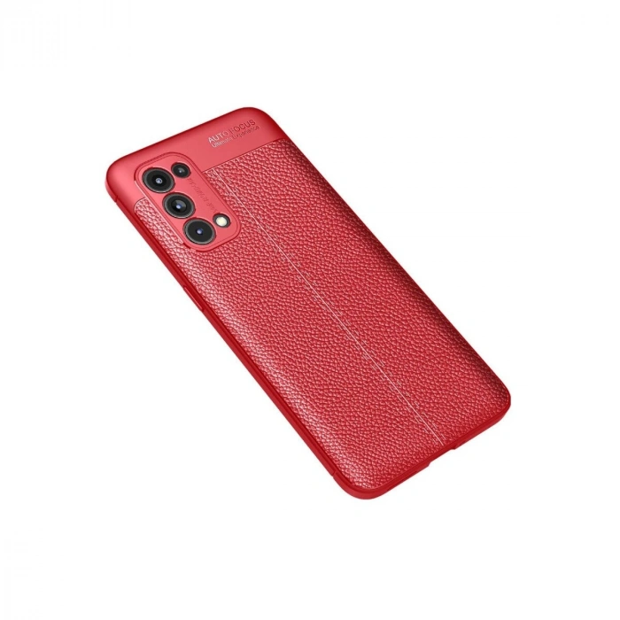 Reno 5 Pro Kılıf Auto Fus Kapak - Kırmızı