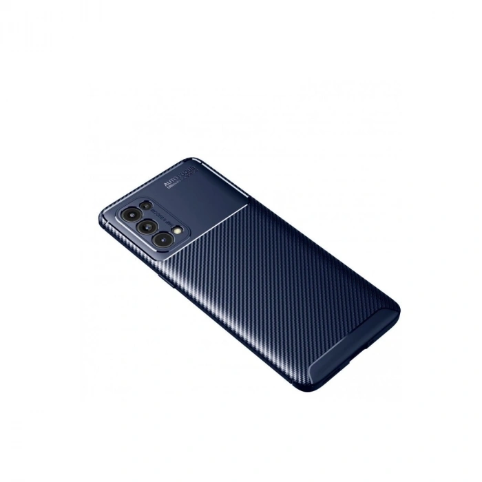 Reno 5 Pro Kılıf Auto Fus Karbon Kapak - Lacivert