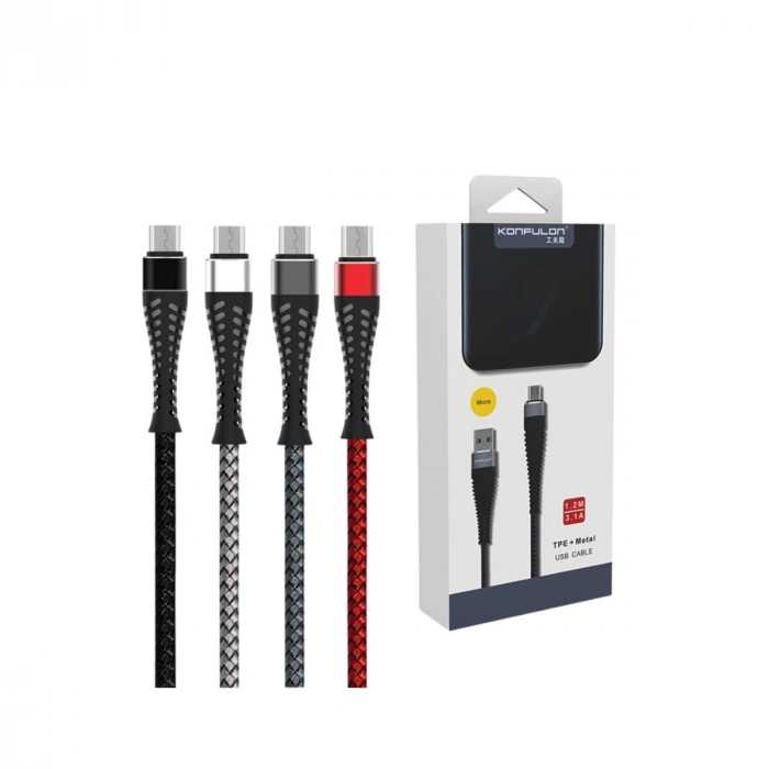 S61 Micro Usb Kablo 1.2m 2.1a - Siyah