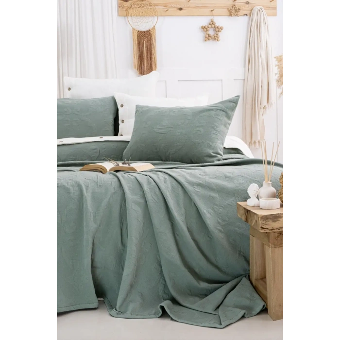 Şaheser Home Collection Yatak Örtüsü Çift Kişilik Julia Yeşil