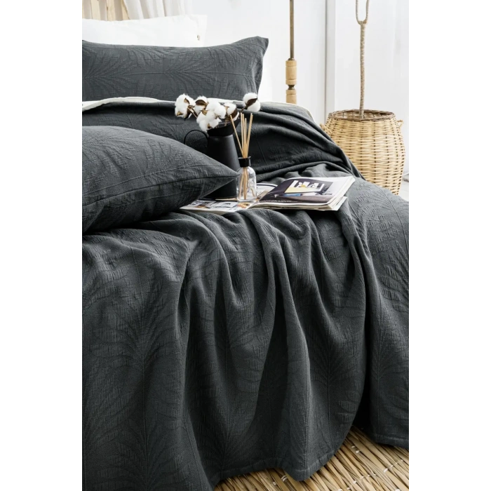 Şaheser Home Collection Yatak Örtüsü Çift Kişilik Silvia Antrasit