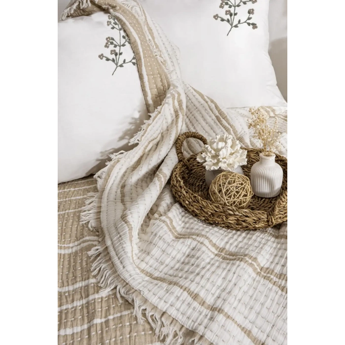 Şaheser Home Collection Yatak Örtüsü Seti Sera Bej