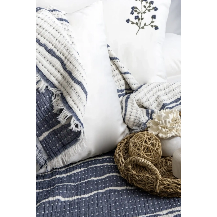 Şaheser Home Collection Yatak Örtüsü Seti Sera Lacivert
