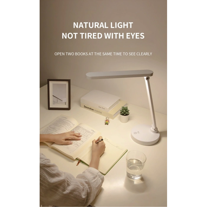 Şarjlı 40 Led Çalışma Okuma Işığı Kademeli Masa Lambası Ayarlanabilir Renk Tonu Ve Parlaklık PS-1912