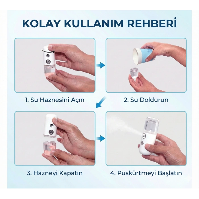 Şarjlı Mini Yüz Nemlendirici Dezenfektan  Mist Sprayer