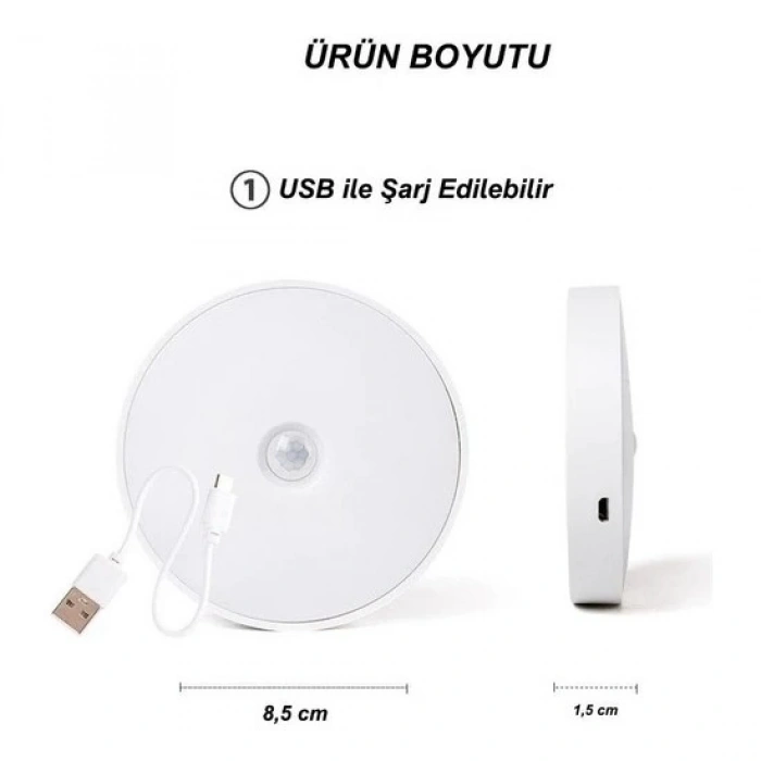 Şarjlı Sensörlü Gece Led Lambası Egonex (  )