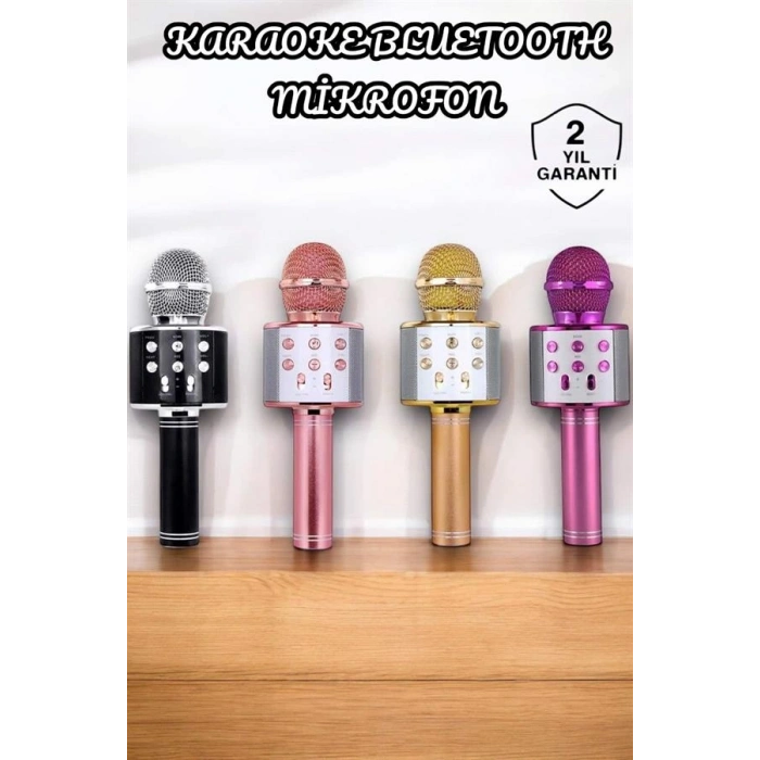 Şarjlı ve Uzun Pil Ömürlü Karaoke Mikrofon USB Bellek Destekli, Profesyonel Ses