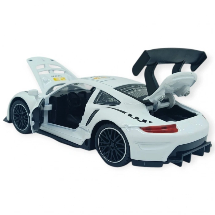 Sesli Işıklı Spor Araba 15 cm - 3291D - Beyaz - 1 ADET