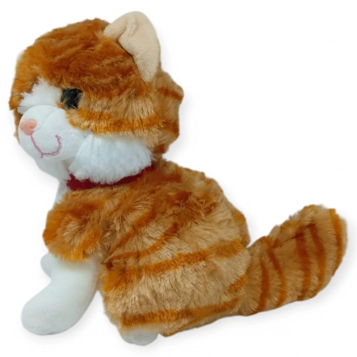 Sesli Peluş Kedi 25 cm - Sarı - 1 ADET