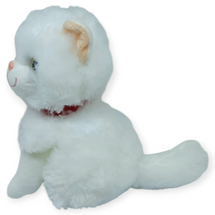Sesli Peluş Kedi Van Kedisi 25 cm - Beyaz - 1 ADET