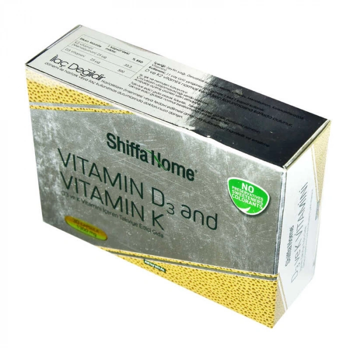 Shiffa Home D3 ve K Vitamini Yumuşak 1300 Mg x 30