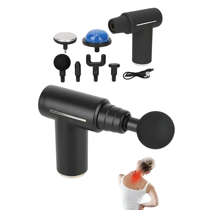 Sıcak Soğuk Terapili Masaj Tabancası 3200 RPM Şarjlı Kas Masaj Cihazı