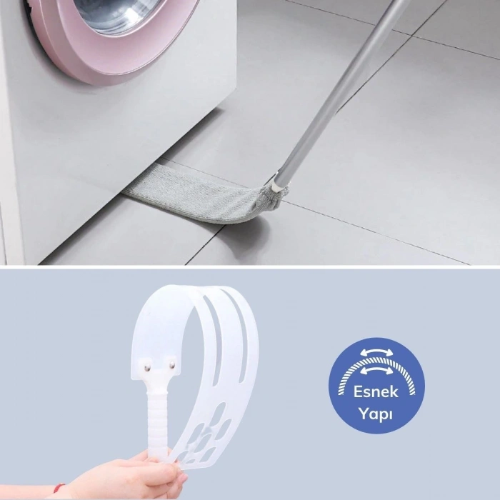 Sihirli Mikrofiber Başlıklı Girintili Yüzey Temizleme Mopu Toz Alma Fırçası