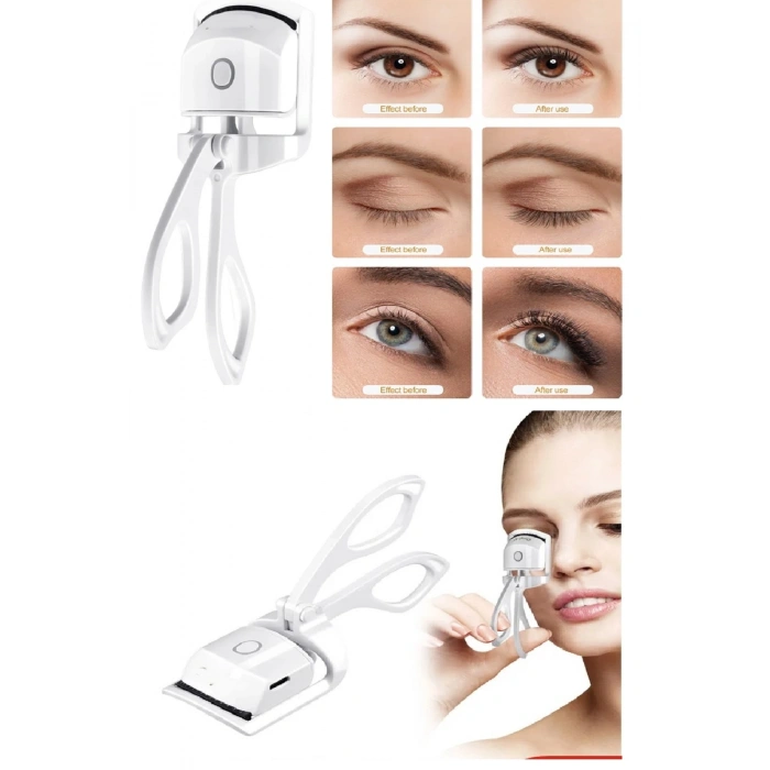 Uçlu Elektrikli Kirpik Kıvırıcı 2 Sıcaklık Modlu USB Şarjlı Kolay Rimel Kirpik Bigudisi