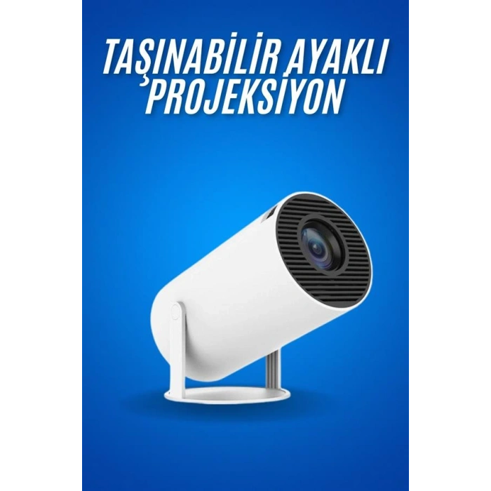Sinema Projektörü Android HDMI USB WİFİ Ses Çıkışlı Ayaklı Projeksiyon Taşınabilir