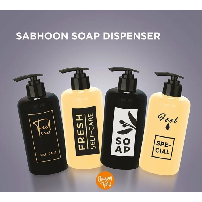 Sıvı Sabunluk Yuvarlak Plastik  500 ML - Siyah