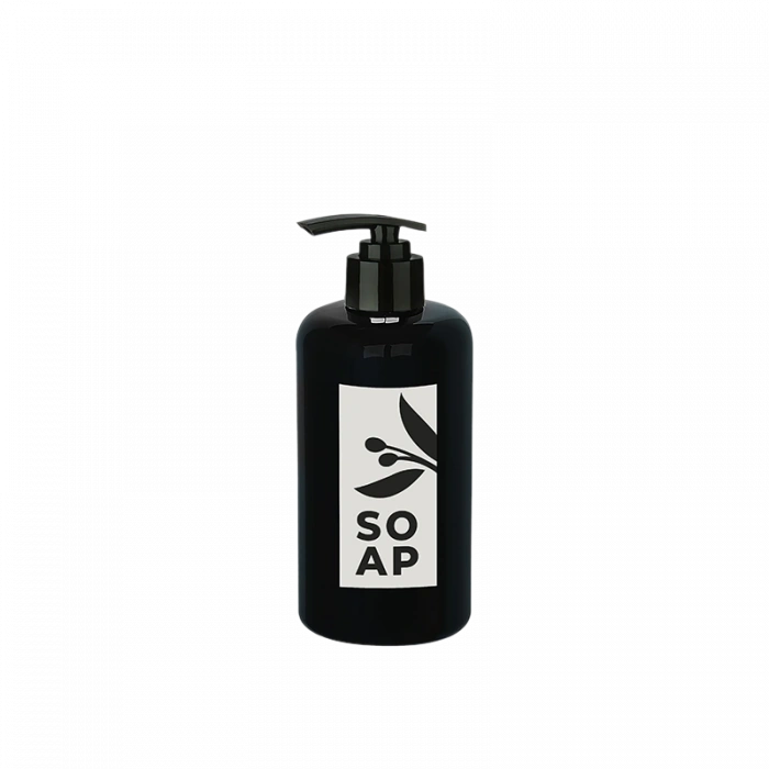 Sıvı Sabunluk Yuvarlak Plastik  500 ML - Siyah