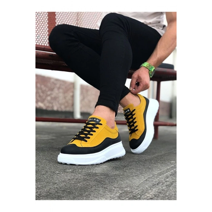 Siyah Sarı Erkek Ayakkabı