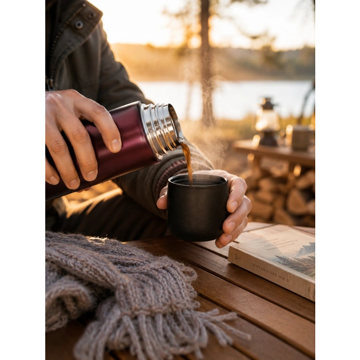 Sızdırmaz Kapaklı Vakumlu Termos Uzun Süre Sıcak Soğuk Tutan Termos