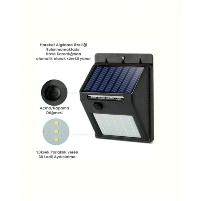 Solar Enerjili 20 LED Duvar Lambası | Hareket Sensörlü, Su Geçirmez, Kablo Gerektirmez