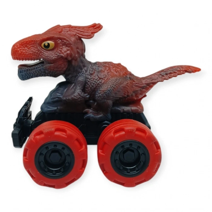 Sürtmeli Dinazor Arabalar  cm - H-20 - Kırmızı Parasaurolophus - 1 ADET