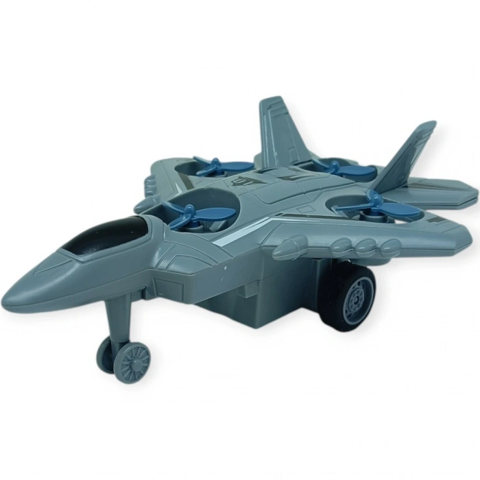 Sürtmeli Döner 4 Pervaneli Uçak - Gri - 1 ADET