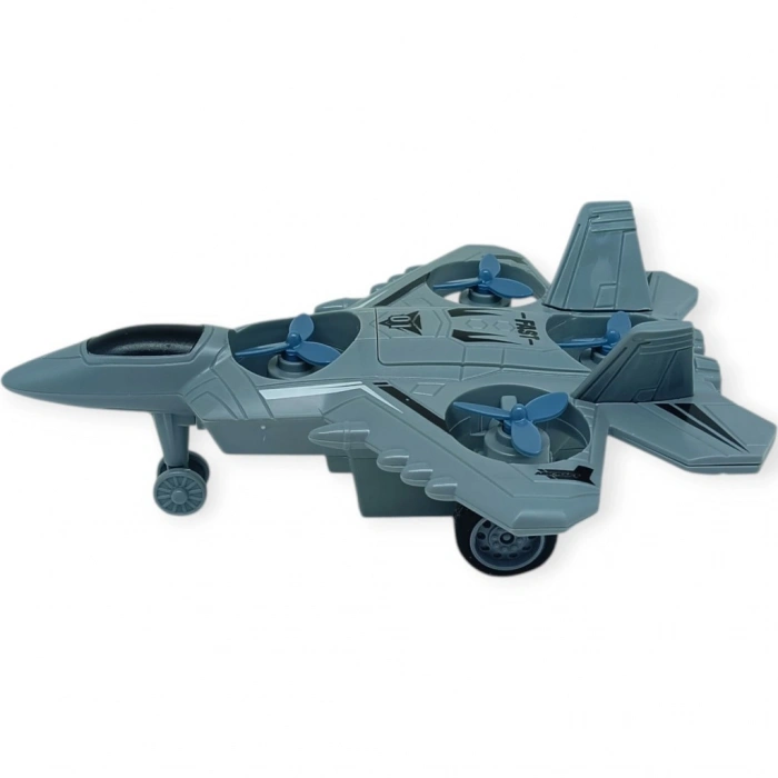 Sürtmeli Döner 4 Pervaneli Uçak - Gri - 1 ADET