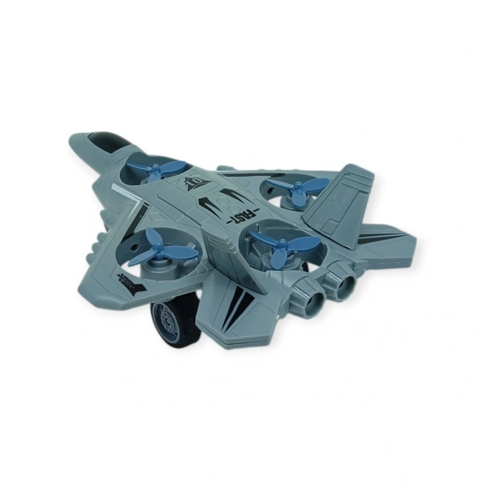 Sürtmeli Döner 4 Pervaneli Uçak - Gri - 1 ADET