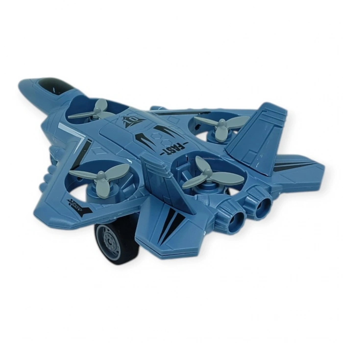 Sürtmeli Döner 4 Pervaneli Uçak - Mavi - 1 ADET