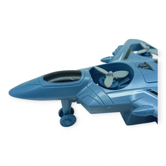Sürtmeli Döner 4 Pervaneli Uçak - Mavi - 1 ADET