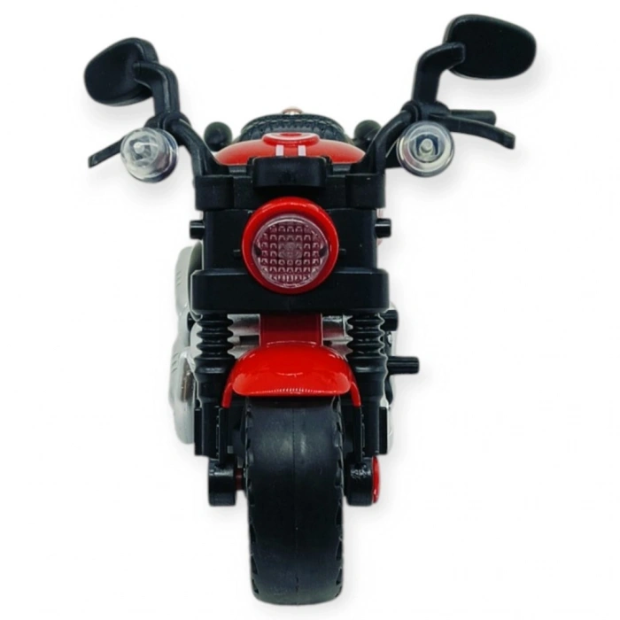 Sürtmeli Işıklı Sesli Chopper Motor Kırmızı 15cm - 1 ADET
