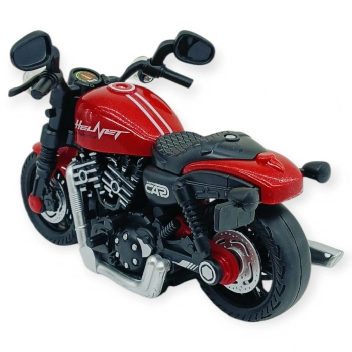 Sürtmeli Işıklı Sesli Chopper Motor Kırmızı 15cm - 1 ADET
