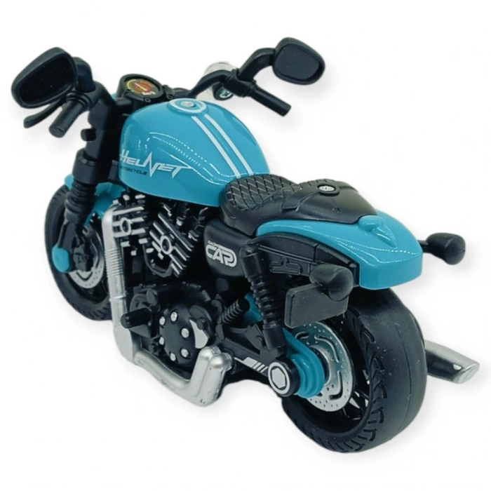 Sürtmeli Işıklı Sesli Chopper Motor Turkuaz 15cm - 1 ADET