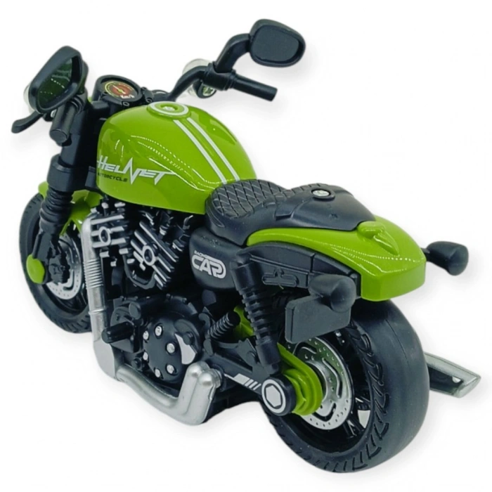 Sürtmeli Işıklı Sesli Chopper Motor Yeşil 15cm - 1 ADET
