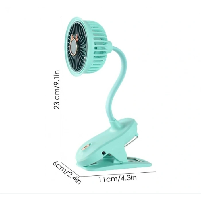 Taşınabilir Mini Klips Bebek Arabası Fanı, Fan Elektrikli Soğutma Ha Sirkülatöründe 360 Derece Dönebilen Klips