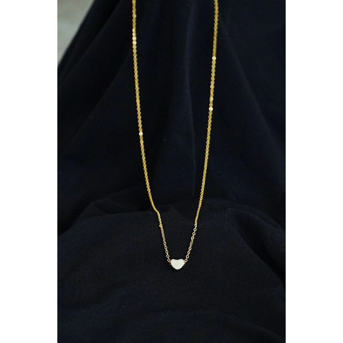 Taşsız Kalpli Kolye Gold Renk